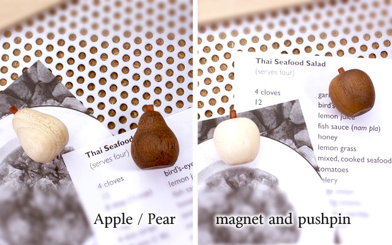 りんご・洋梨 プッシュピン／マグネット Apple Pear Pushpin / Magnet
